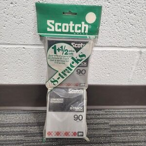 Set Of 2 NOS Scotch Dynarange‎ 3M Low Noise  Blank 8-Track Tape Cartridge 90 Min